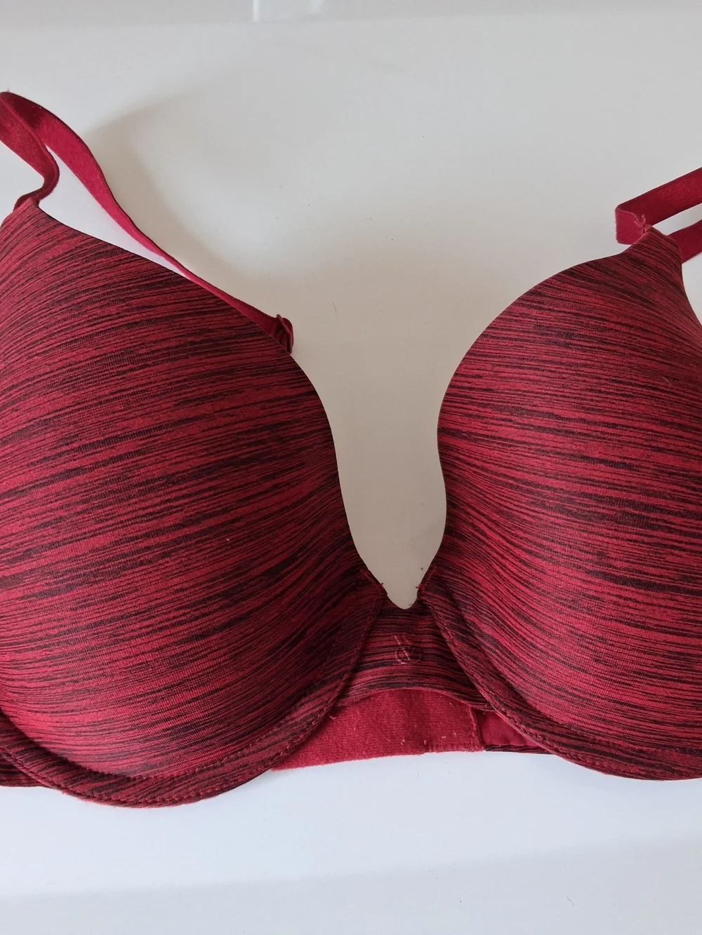 Victoria's Secret Red Heathered uplift semi demi T-Shirt Bra 36C